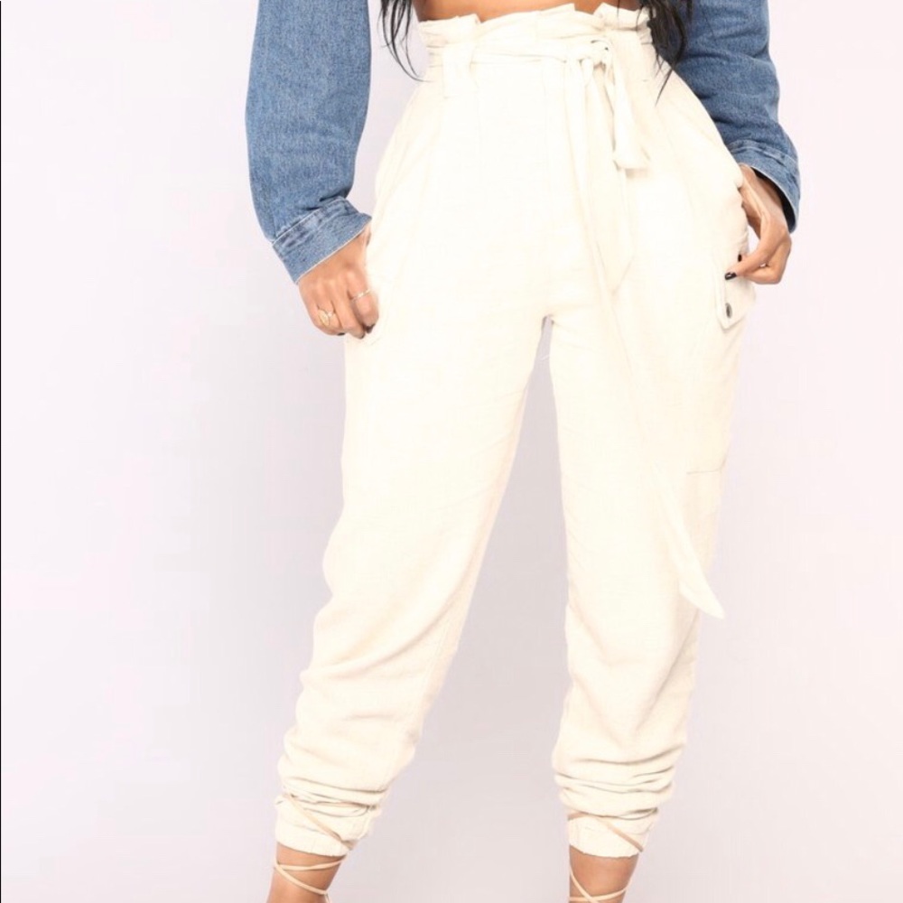 Fashion Nova Simone Oatmeal Joggers